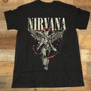 New Nirvana In Utero Album 1993 Grunge Black Vintage Shirt